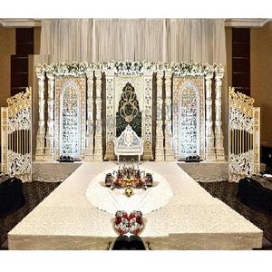 การตกแต่งเวทีนกยูงแบบหรูหราวัสดุเหล็กสำหรับงานแต่งงานแบบอินเดียใต้สำหรับงานเลี้ยง - Product Image 1