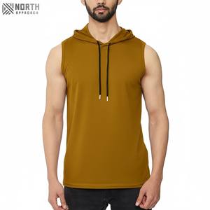 Pull à capuche personnalisé pour homme avec logo imprimé, hiver, 100% coton, ajusté, musculation, bodybuilding, débardeur de sport, broderie - Product Image 1