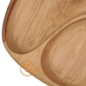 ถาดเสิร์ฟขนมไม้สองช่องทำด้วยมือถาดเสิร์ฟขนมไม้สีอ่อน - Product Image 5