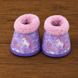 Ensemble d'équitation imprimé licorne violette : tapis de selle, cache-mouches, protège-ventres, protège-encoches, bandages de polo – Ensemble assorti polyvalent - Product Image 5