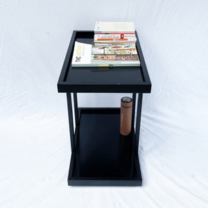 Modern Two-Tiered Living Room <b>Table</b> Durable Movable Wooden Top and Iron Frame SST012 <b>Sofa</b> Side <b>Table</b> - Product Image 2