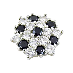Boucles d'oreilles clous en argent 925 pour femmes, noir, blanc, multicolores, design géométrique tendance, pour fiançailles, mariage, fête, cadeau de bijoux - Product Image 3