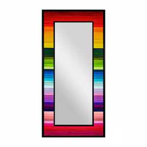 Miroir mosaïque en bois arc-en-ciel de luxe moderne décoration murale grand verre pour salon ou chambre à coucher pour hôtels salles de bains de luxe - Product Image 2