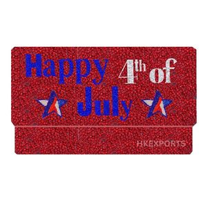 Offre Spéciale personnalisé fabriqué à la main patriotique rouge blanc bleu j'aime l'amérique perlé pochette USA drapeau perle de rocaille sac à main pour le 4 juillet - Product Image 4