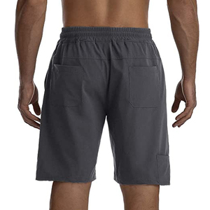 กางเกงกีฬาผู้ชายสั่งทำขายส่ง OEM ผ้าแคนวาสเป็นมิตรกับสิ่งแวดล้อม ระบายอากาศได้ดี โลโก้ด้านหน้าสั่งทำได้ สีและขนาดตามสั่ง - Product Image 6