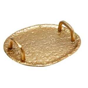 Plateau de service en laiton polyvalent conçu pour servir des boissons ou des desserts et pour servir de superbe pièce maîtresse pour votre table à manger - Product Image 6