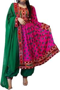 ชุดเดรส kuchi ชนเผ่าวินเทจสไตล์อัฟกานิสถาน/ปากีสถานชุดปาร์ตี้ kuchi แบบดั้งเดิมหลากสีชุดเดรส3009โคจิ - Product Image 3