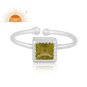 Anillo ajustable de piedras preciosas de peridoto Natural de plata de ley fina de la mejor calidad, joyería personalizada para mujer, regalo para ella - Product Image 3