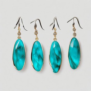 Pendientes personalizados de Topacio azul cielo chapados en oro de 18 quilates con diseño de joyería de plata de ley 925 - Product Image 4