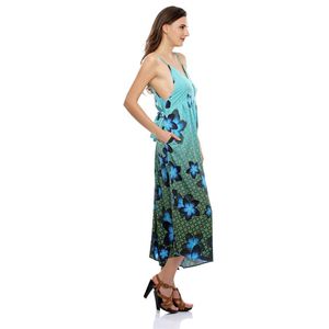 Robe caftan élégante et légère en Georgette Maxi pour femmes Taille libre avec imprimés tribaux Vêtements d'été confortables 1 pièce à vendre - Product Image 3