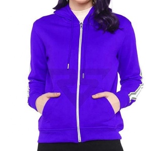 Nueva llegada al por mayor personalizado OEM de punto liso mujeres sudaderas con capucha ropa de gimnasio cremallera completa mujeres sudaderas con capucha - Product Image 1