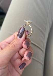 Igi แหวนเพชรโซลิแทร์ทรงรีสำหรับผู้หญิง14K/18K ทำจากทองคำ3ct รูปวงรีสำหรับปาร์ตี้เป็นของขวัญที่ได้รับการรับรองจากแล็บ - Product Image 6