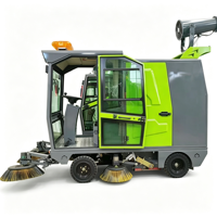 Elektrische Schwerlast-Straßenkehrmaschine für Logistikparks mit Motorpumpe, Getriebe und Vollkabine für Großflächenreinigung im Außenbereich