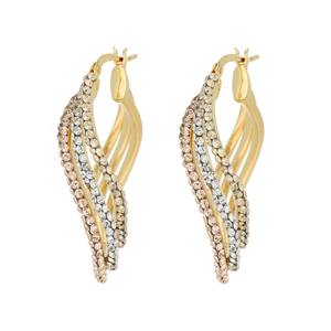 Vente en gros de boucles d'oreilles en forme de vague Del Pia Srl Dea Lasa de haute qualité, jaunes, 15x25 mm, plaquées or 18 carats - Product Image 2