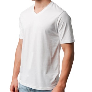 เสื้อยืดผู้ชายคอวี ผ้าฝ้าย 100% คุณภาพพรีเมียม แบบกำหนดเอง พร้อมบริการ OEM ระบายอากาศได้ดี  รับสกรีนโลโก้ตามแบบ - Product Image 1