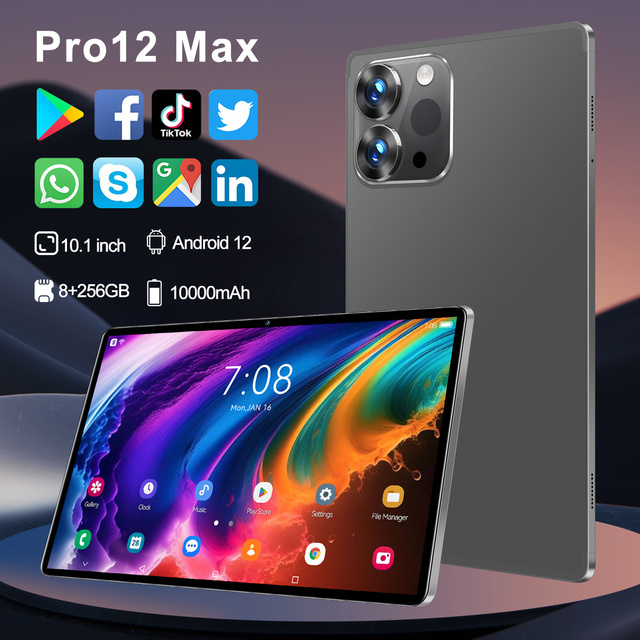 Superlieur Pro 12 Max All-in-One 10.1inch Tablet PC with 1280x800 Resolution Capacitive Touch Screen Embedded Panel