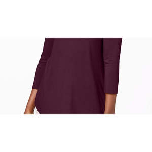 เสื้อสตรีคอกลมขนาดเล็กของเจเอ็ม คอลเลคชั่นสีไวน์ - Product Image 3