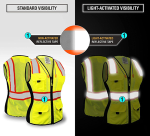 Hi Vis reflective safety clothing Vest for Ladies Nylon Construction workwear <b>security</b> Vest Custom Size <b>security</b> guard shirt - Product Image 5