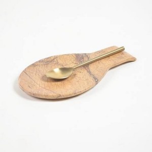 Outils de cuisine Porte-cuillère en bois et marbre Support de cuisine en métal pour spatules Cuillères Pinces Plus - Product Image 2