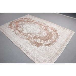 พรมตุรกีวินเทจ ขนาด 5.7x8.3 ฟุต (174x253 ซม.) พรมขนสัตว์ลายจุดสีขาว - Product Image 2