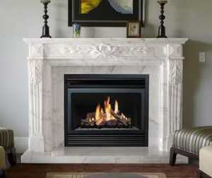 Chimenea independiente tallada de mármol blanco elegante de lujo, Natural chimenea de piedra, hogar envolvente de fuego para sala de estar y villas - Product Image 1