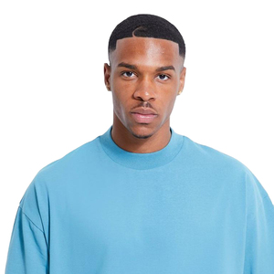 100% coton lourd hommes surdimensionné col rond T-Shirt Anti-rides Anti-rétrécissement respirant longue longueur goutte épaule Streetwear - Product Image 4