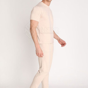 ชุดวอร์มผ้าฝ้าย100% สีพื้นสำหรับผู้ใหญ่ชุดวอร์มสำหรับผู้ชายสำหรับฤดูร้อนสั่งทำได้ - Product Image 2