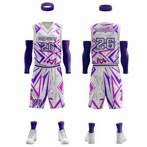 Uniforme de baloncesto azul y blanco para hombre Camiseta de talla grande - Product Image 6