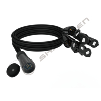 Cable de extensión Socapex de 19 pines con salida de 6 vías 16A Montaje de cable de alimentación Luces de escenario LED Conectores de cabeza móvil