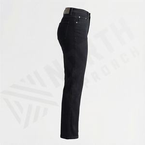 Jeans en denim slim droit pour femmes, jambe droite, coupe ajustée, style décontracté, pantalon en denim, mode féminine, streetwear tendance, bas - Product Image 3