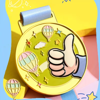 Médaille personnalisée finition émail, alliage de zinc de haute qualité, conception sur mesure, médaille 3D dorée avec ruban, récompenses créatives, métal gravé