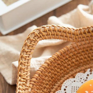 Venta al por mayor Premium Vietnam hecho a mano fruta pan nueces caramelos plato de ratán para cenas fiestas café desayuno - Product Image 6