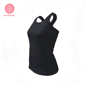 เสื้อโยคะ mukasa สำหรับผู้หญิงสีดำแห้งเร็วระบายอากาศ - Product Image 5