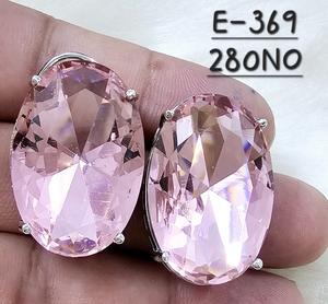 Pendientes colgantes de cristal ovalado Rosa grandes y elegantes para mujer, joyería de moda para bodas y fiestas para ropa nupcial y regalos - Product Image 1