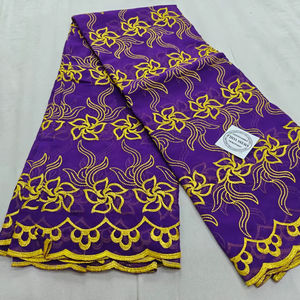 Tela de Algodón Peinado de Alta Calidad, Transpirable, Bordada, Tradicional, Multicolor, Thoub Lafaya Sudanés para Mujer - Product Image 1