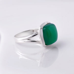 Hecho a mano 925 plata esterlina eternidad Vermeil anillo Natural verde ónix piedra preciosa boda joyería mayorista y fabricante - Product Image 4