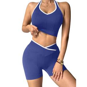 Ensemble de vêtements de sport pour femmes en gros personnalisé, haut de sport et short serré, ensemble de yoga, de fitness et d'entraînement athlétique - Product Image 1