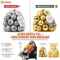 Machine d'emballage automatique de sacs en filet pour ornements de Noël et articles cadeaux, remplissage ultra-doux, filet brillant, prêt pour FBA, changement rapide, CE 30