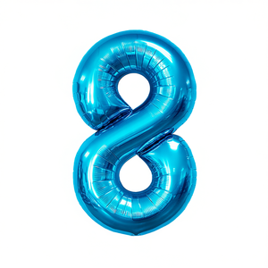 Palloncini Numero Party Love Blu N8 45cm Confezione da 12 Pezzi - Product Image 2