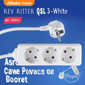 Barre d'alimentation de table 3 voies REV RITTER QSL blanche - Product Image 3