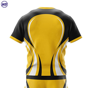Maillot de football personnalisé jaune et noir unisexe à manches courtes, respirant, anti-humidité, toutes saisons, coupe classique, impression par sublimation - Product Image 5