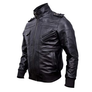 Vestes en cuir de motocyclette personnalisées de haute qualité avec manches en cuir de vachette Nouvelle veste en cuir originale à la mode pour hommes - Product Image 3