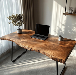 Ensemble de table à manger en bois massif carré moderne fait à la main, écologique, bord vivant, personnalisable pour appartement, hôtel, usage domestique, assemblé - Product Image 4