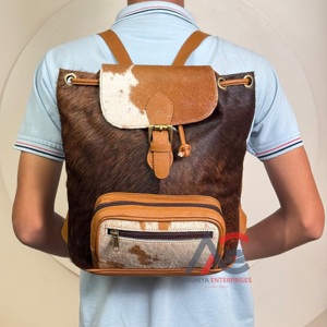 Sac à dos de voyage décontracté pour hommes et femmes en cuir de vachette de haute qualité, grande capacité, vente en gros, cuir véritable - Product Image 1