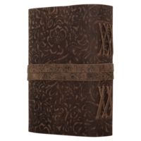 Diario de Viaje Retro Hecho a Mano, 9x7 Pulgadas, Estilo Vintage, Encuadernado con Hilo, Cuaderno de Cuero con Diseño de Flores en Acuarela, Logotipo Grabado, Regalo