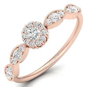 CVD HPHT Lab Grown Diamonds Anillo de compromiso de oro sólido para mujeres Rose Gold Plated Jewelry Design Alibaba Trending Deal 2025 - Product Image 2