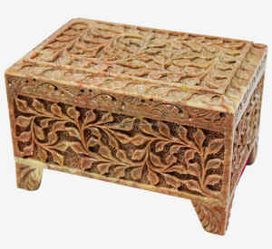 Joyero de esteatita de forma octogonal de lujo, regalo de boda tallado a mano, cajas decorativas al por mayor, precio bajo, MOQ 100 Uds. - Product Image 5