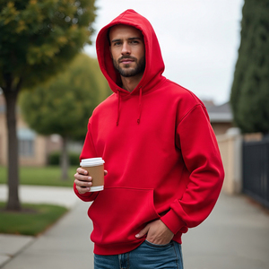 2024 Men Oversize Pullover Hoodie Men's Breathable Drop Shoulder Heavyweight Hood Outdoor <b>Jogging</b> Oversize Hoodie Men - Product Image 3
