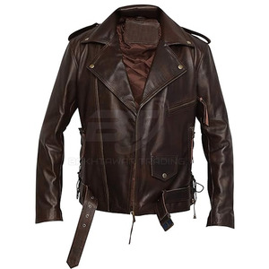 แจ็กเก็ตหนังสำหรับผู้ชายเสื้อแจ็กเก็ตหนังมีซิปสำหรับผู้ชาย - Product Image 5