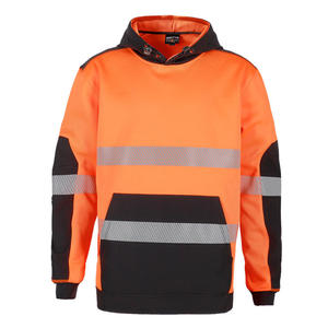 Vêtement de travail de sécurité, sweat-shirt à capuche en polyester réfléchissant haute visibilité pour hommes, classe 1 ANSI, imperméable, chauffe-éclair LED, sécurité - Product Image 1